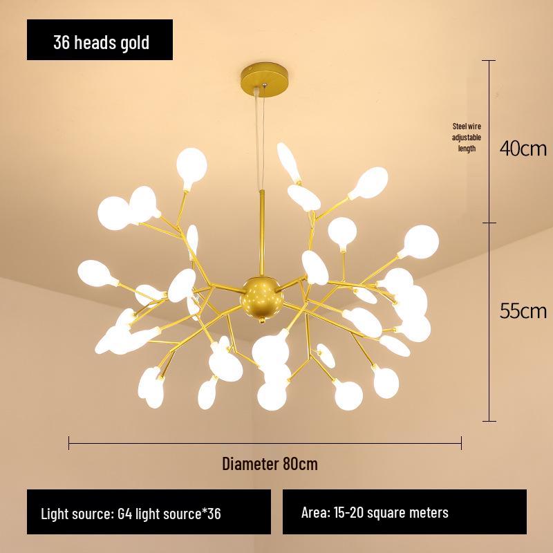 Люстра Светлячок: Современное скандинавское роскошное освещение для гостиных, спален и ресторанов