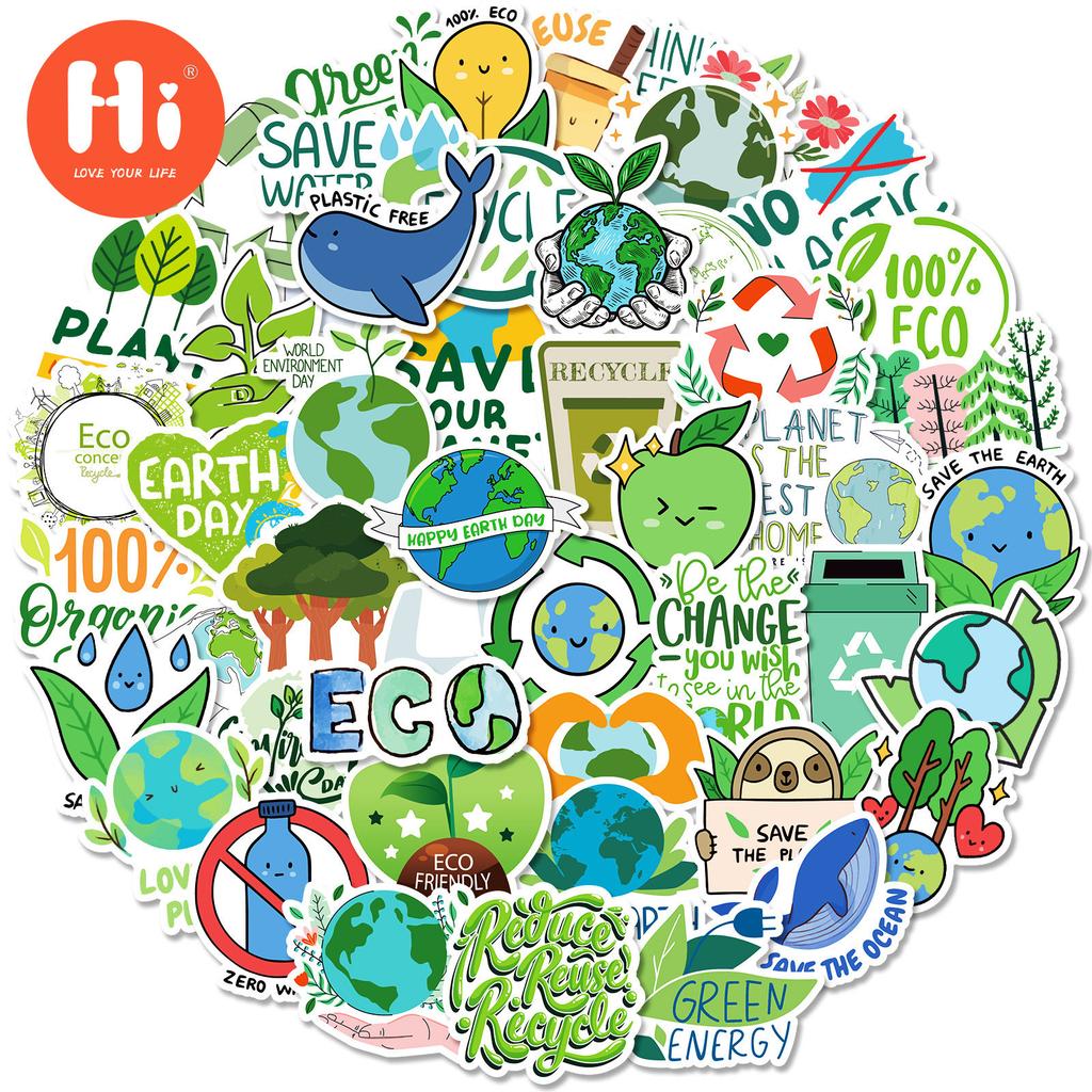 50 шт., наклейка с надписью об охране окружающей среды, наклейка в стиле граффити, наклейка на чемодан, наклейка для украшения мобильного телефона, планшета