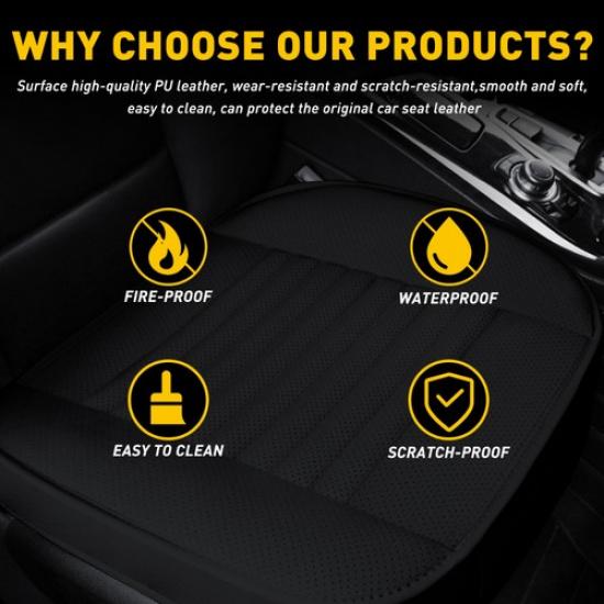 Car Front Cover Seat PU Leather Pad Breathable Cushion Mat Full Surround New
