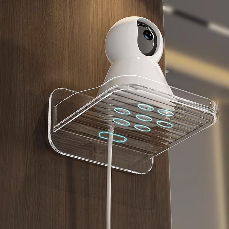 Навесные держатели для хранения Прозрачные акриловые настенные держатели для хранения для маршрутизатора, кронштейна проектора, настенной полки для камеры без отверстий