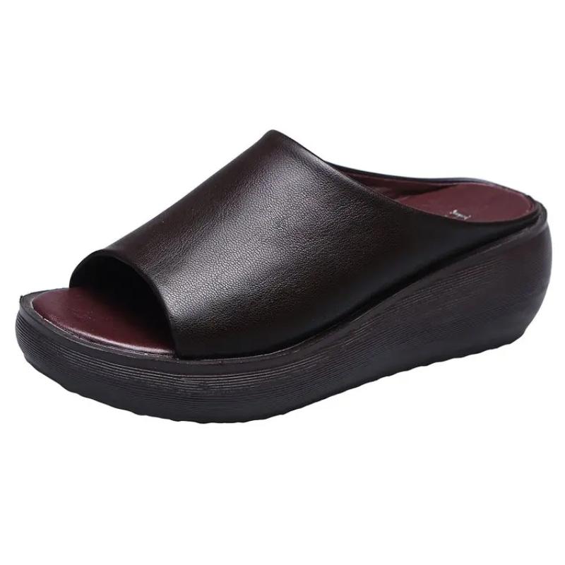 Мода 2024 Лето Женские новые стильные и удобные повседневные туфли на танкетке на среднем каблуке