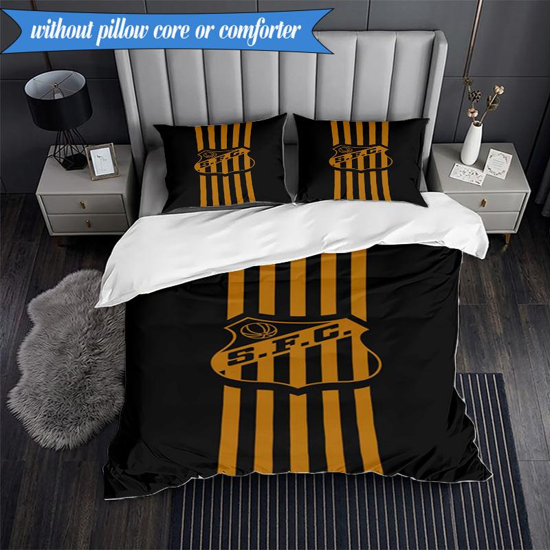 3PCS Powerful Football Crest Design Printed Soft Bedding Set,Including 1pc Duvet Cover And 2pcs Pillowcases Perfect for Bedroom, Dormitory, Fan gift