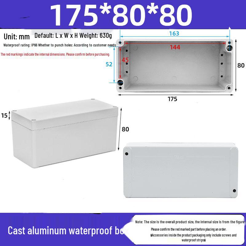 Die-cast Aluminum Outdoor Junction Box IP65 Waterproof Enclosure