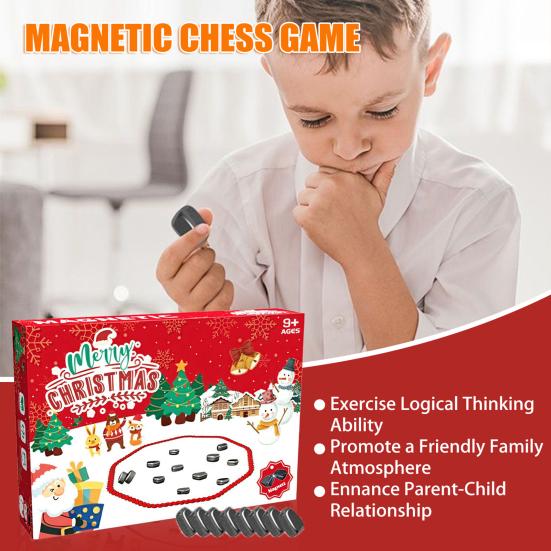 1 набор веселых рождественских магнитных шахматных игр, обучающих логическому мышлению, обучающих магнитных настольных игр для детей и взрослых, семейных интерактивных стратегических игр