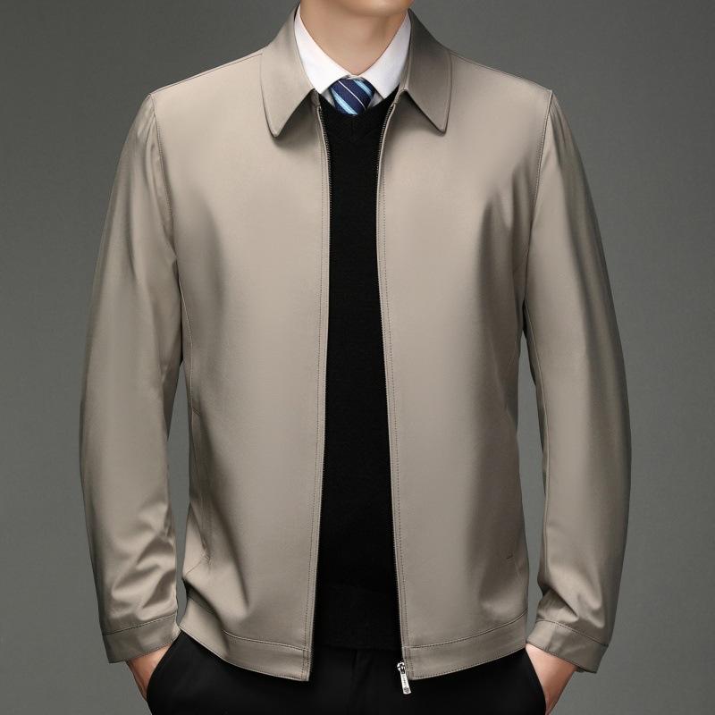 Мужская весенне-осенняя новая куртка для мужчин среднего возраста с тонкими лацканами для мужчин среднего возраста и пожилых людей, деловая повседневная мужская куртка для папы