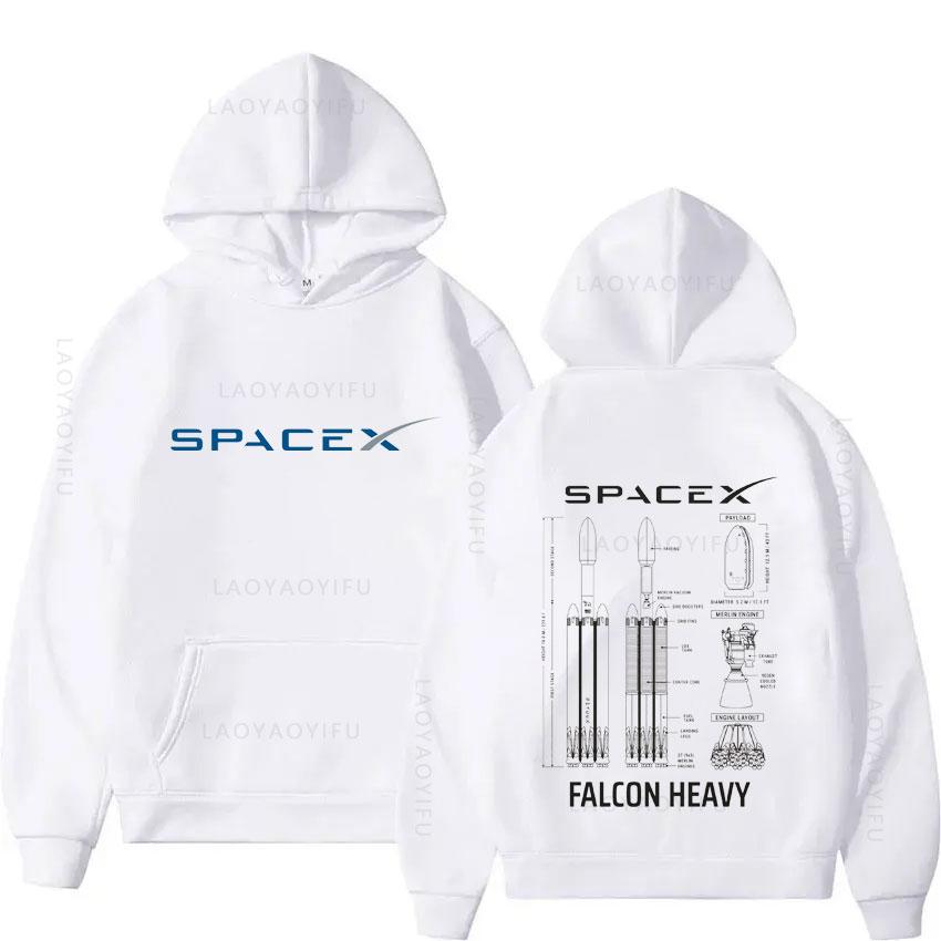Тема чертежа SpaceX Starship Новые толстовки и свитшоты Толстовка с графикой Мужская толстовка Рубашка с капюшоном Y2k Пуловеры и мужская одежда