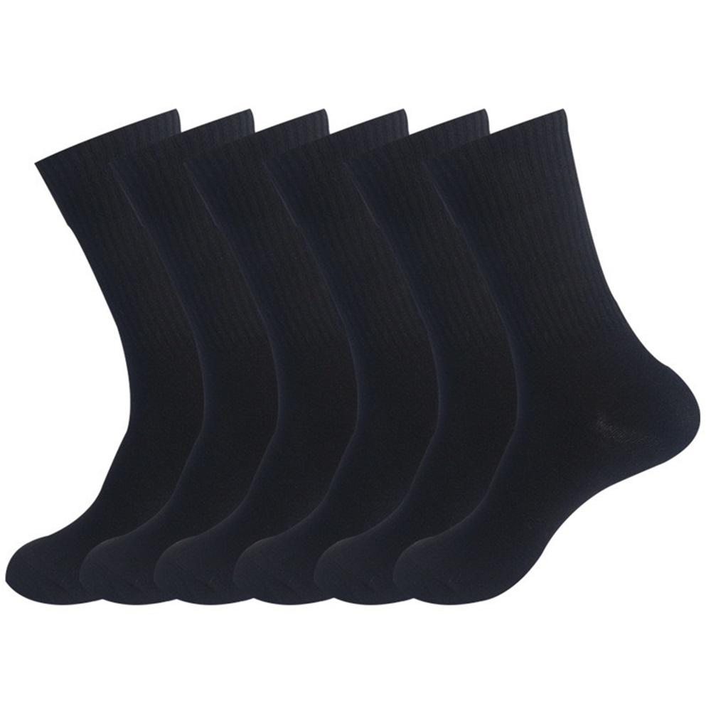 3/6Pairs of Plain Black and White Socks, Simple and Comfortable Mid-Calf Socks, Suitable for Autumn and Winter, Men's Socks