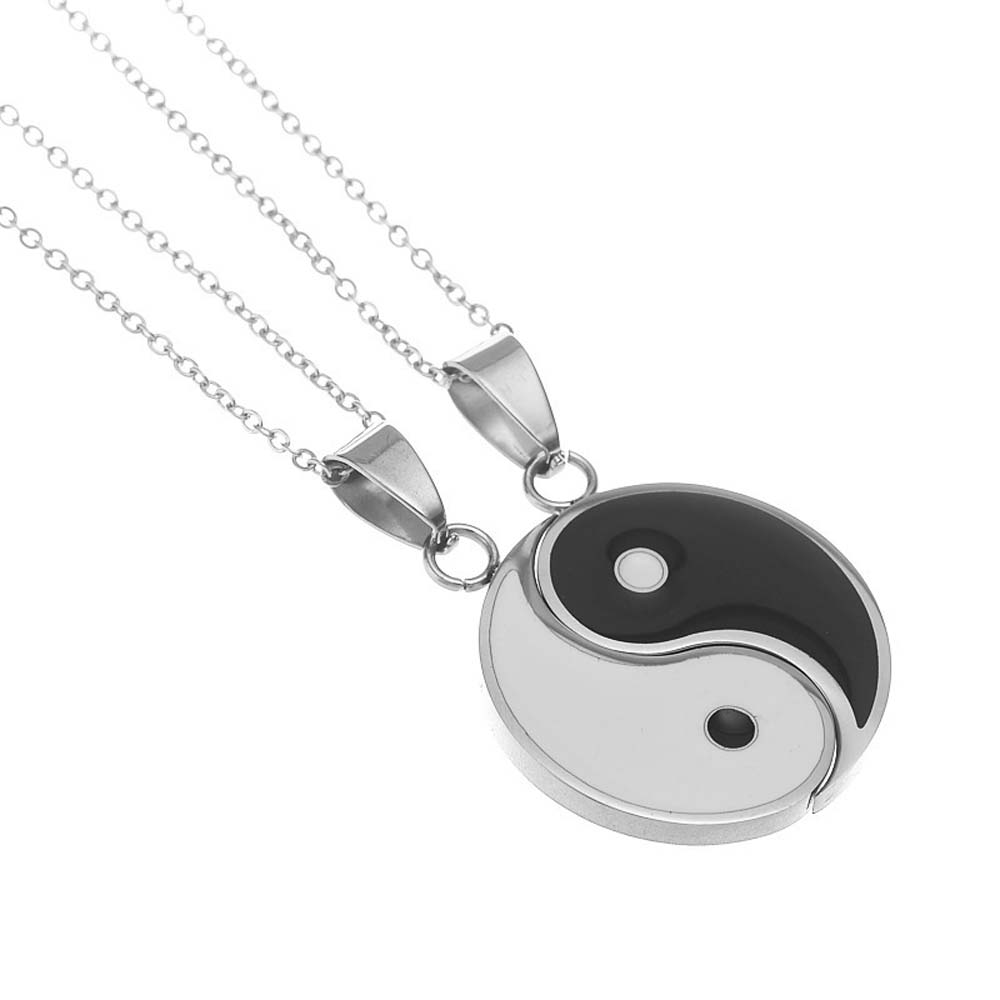 Tai Chi Vintage Yin Yang Mystical Women Gold Pendant Clavicle Chain Necklaces Jewelry