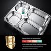 304 Stainless Steel Divided Lunch Tray with Steel Lid