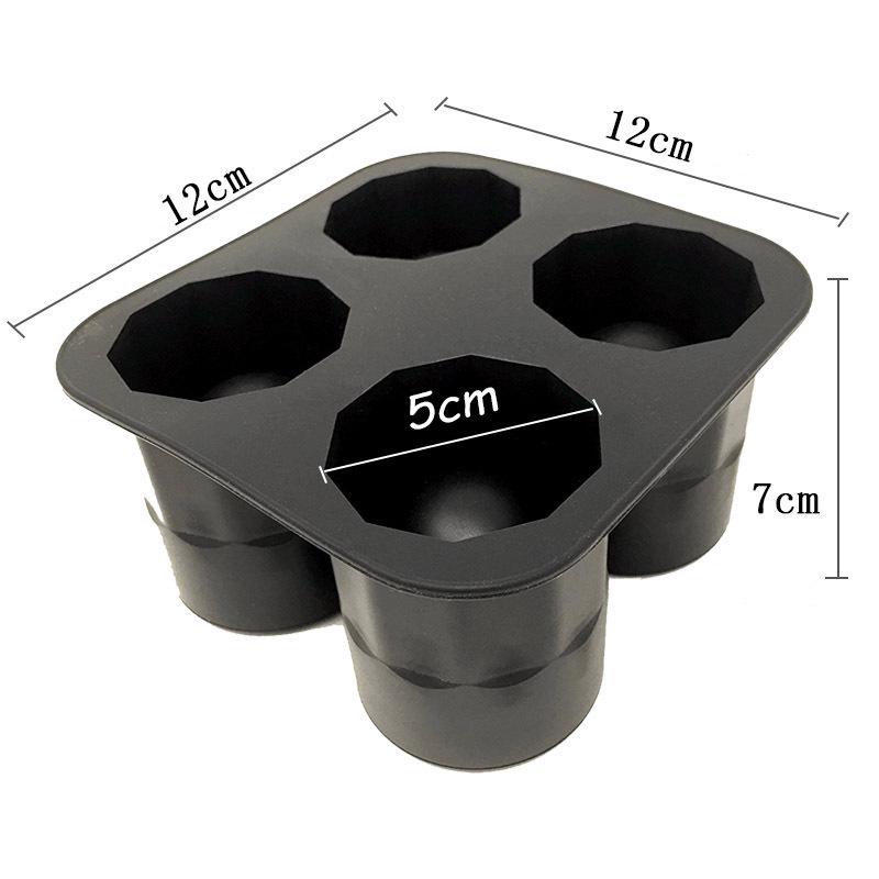 Набор из 6 круглых силиконовых форм для льда с 4-отверстиями для шариков льда и контейнером для льда