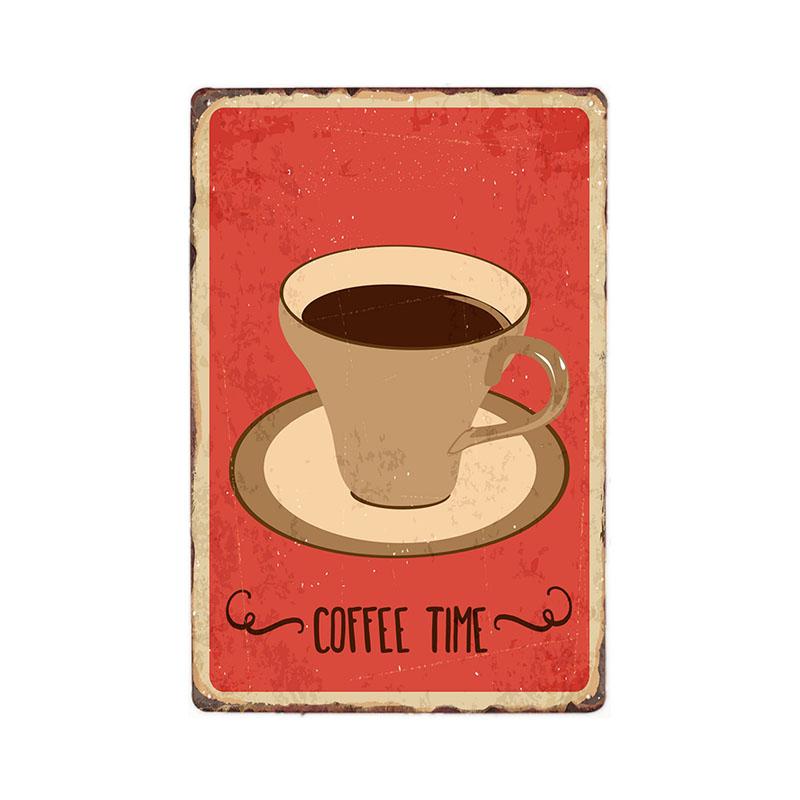 Ретро металлические оловянные вывески для кофе, кафе, магазина, винтажная табличка для бара, паба, настенный декоративный постер, домашний декор 20x30 см