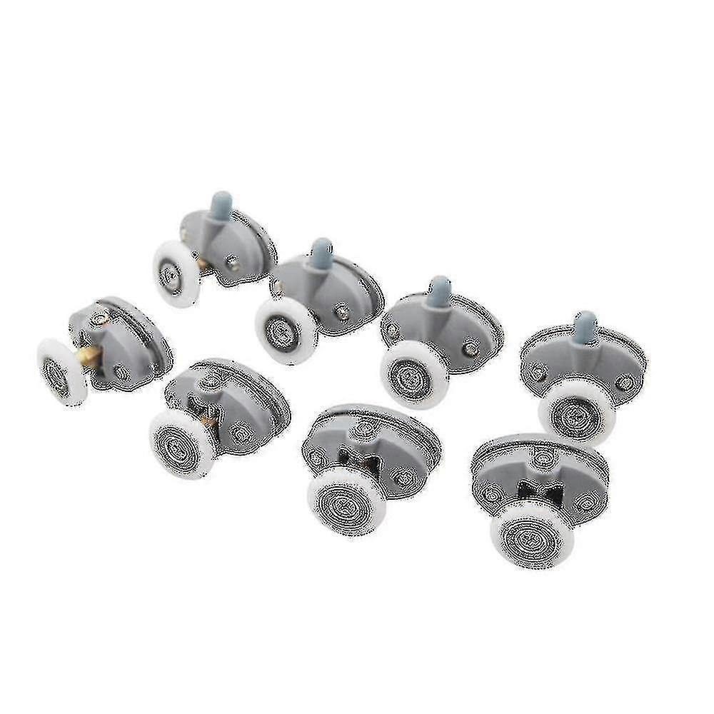 Nylon Single Pop Up Pulley Runner Wheel Shower Cabin Sliding Glass Door Rollers 8pcs-25mm