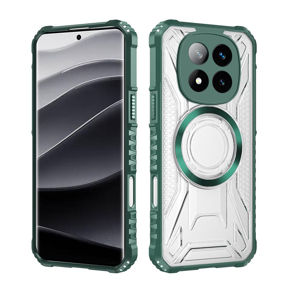 KEYSION Transparent Magnetic Case for Redmi Note 15 Pro+ 5G Silicone+PC Heavy Duty Shockproof Phone Cover for Redmi Note 15 5G