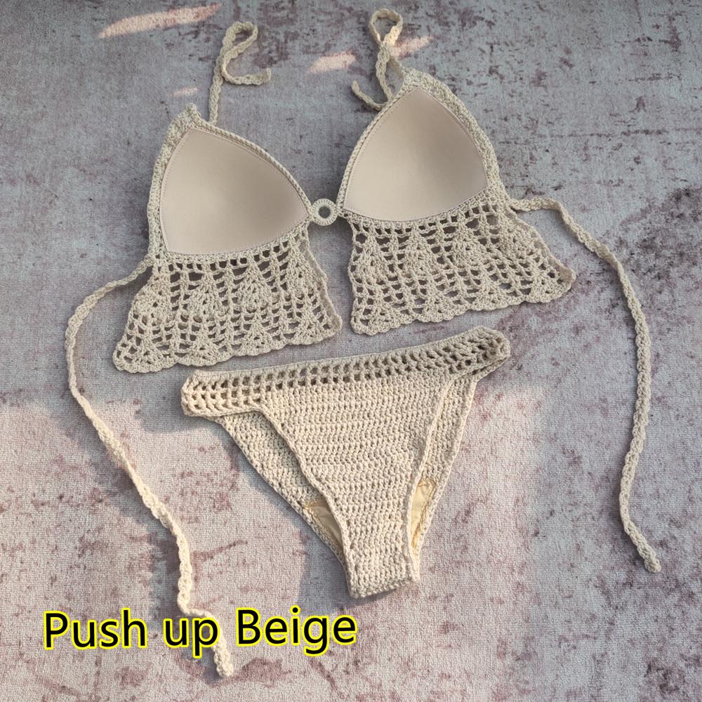 Handmade Crochet Bikini Top with Chest Pads