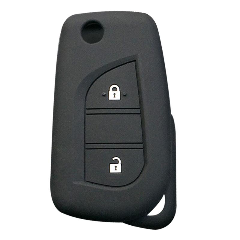 2buttons Key Case Cap for Toyota Yaris Rav 4 2016 2017 2018 Folding Cover for PEUGEOT 108 for Citroen C1 2019 Car Accessories