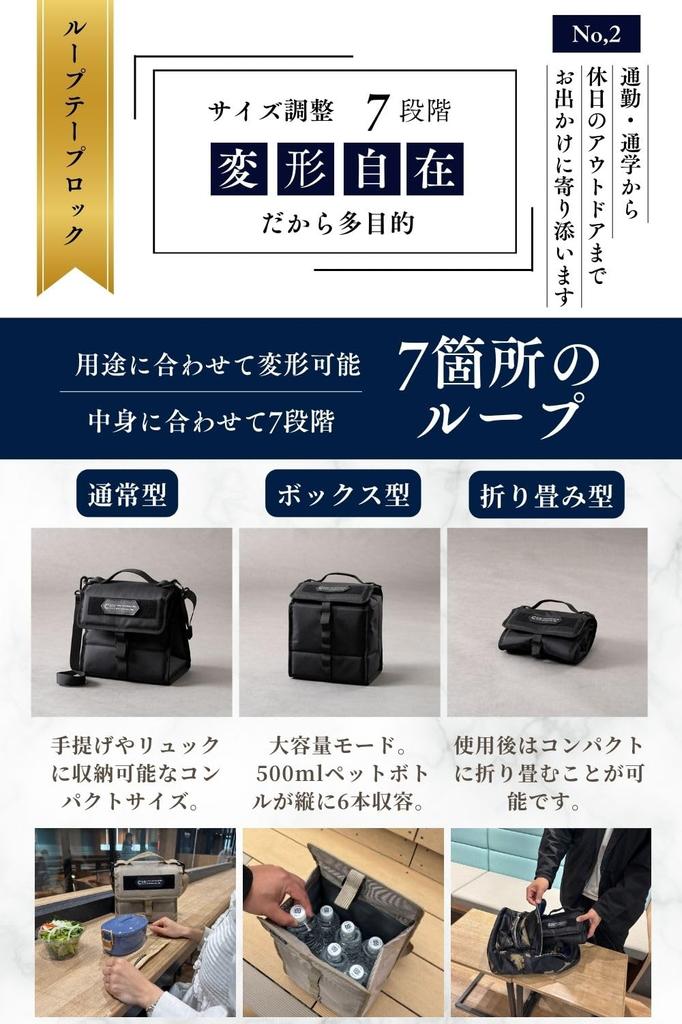 ChillCamping Мягкий ланч Идеально для и Бенто-боксов Сумка-холодильник, Водонепроницаемая, Складная, Гольф, (черный)