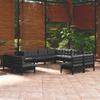 Day and Night - Day and Night Garden Furniture 11 Pieces and Cushions Black Solid Pine Wood