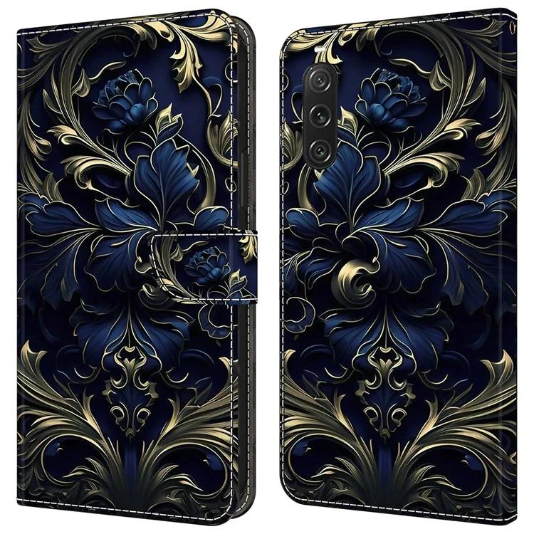 For Sony Xperia 10 V Wallet Phone Case Pattern Printing PU Leather Flip Cover - Flower Vine