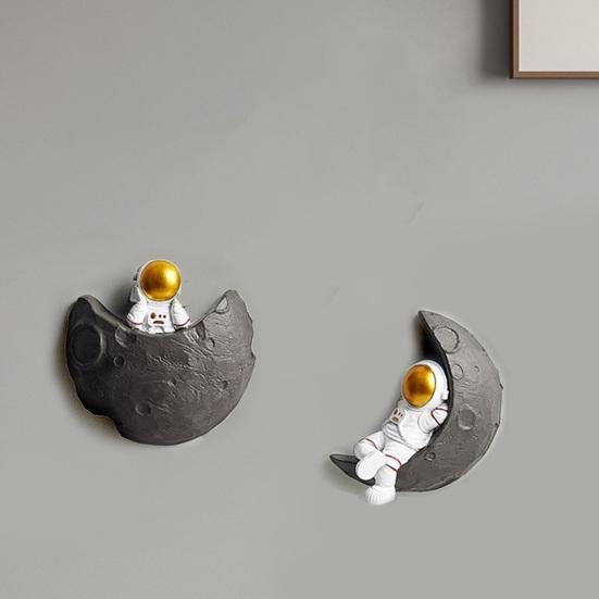 Трехмерное Настенное Украшение Астронавт Луна Смоляное Изделие 3D Космическая Тема Подвесное Украшение Декор Детской Комнаты