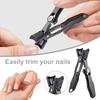 Nail Clippers Toe Nail Clippers for Thick Nails Safety Lock Stainless Steel Effortless Splash-proof Sharp Nail Trimmer with Catcher