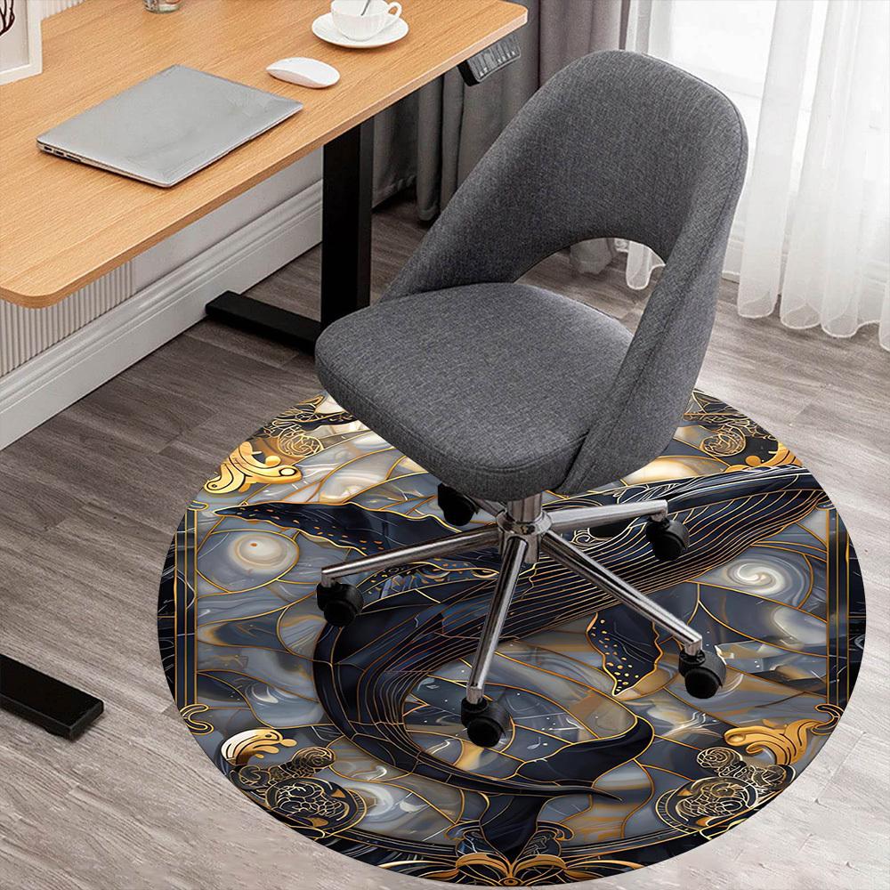 1 шт. Кит, Ар-нуво, Морская жизнь Круглый коврик для стула Ковер - Нескользящий, Напольный коврик для офиса, спальни, домашний декор Рождественский подарок c0528133