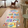 Cartoon Animal Play Hopscotch Wall Sticker Digital Space Game Wall Decals for Kids Nursery Room Floor Decor Removable Decals