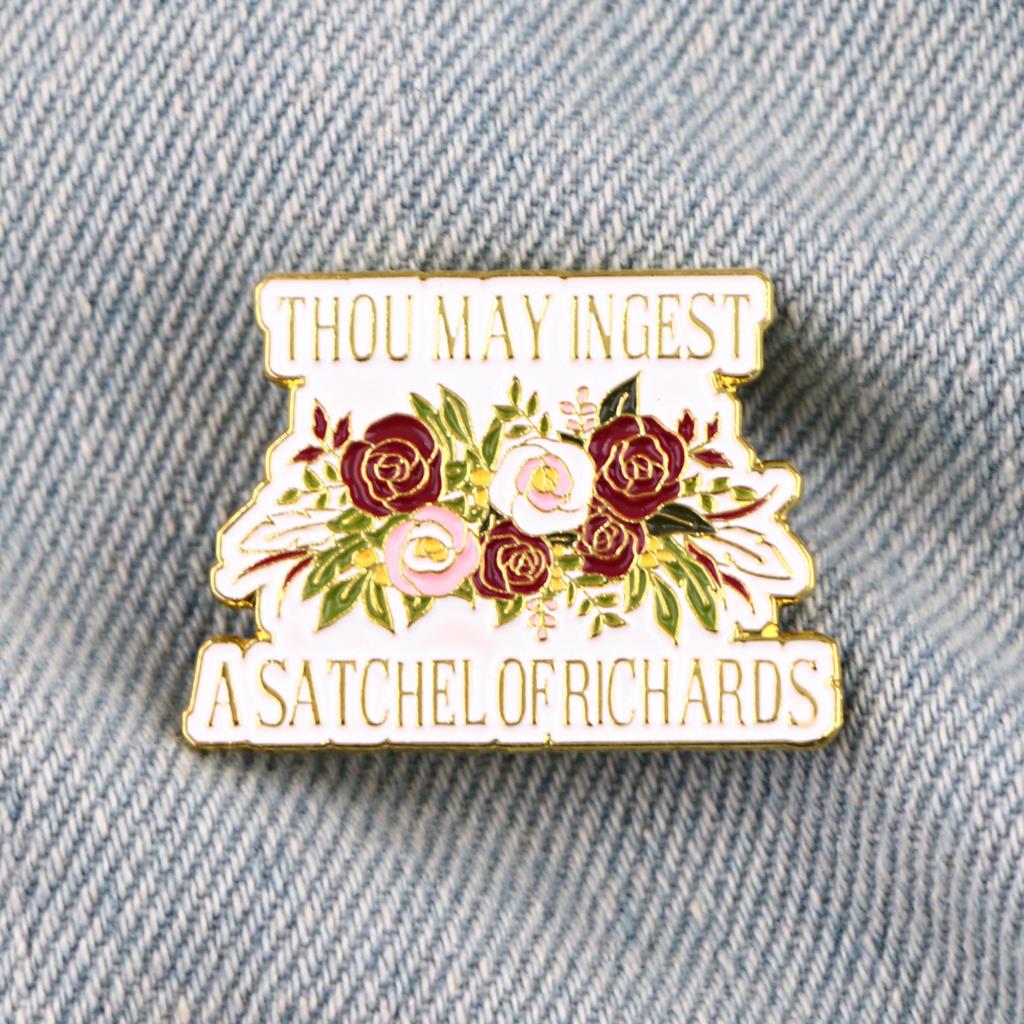 Flower Funny Quotatio Enamel Pin Movie Brooches Bag Lapel Pin Cartoon Holiday Backpack Decoration Jewelry Gift for  Friends