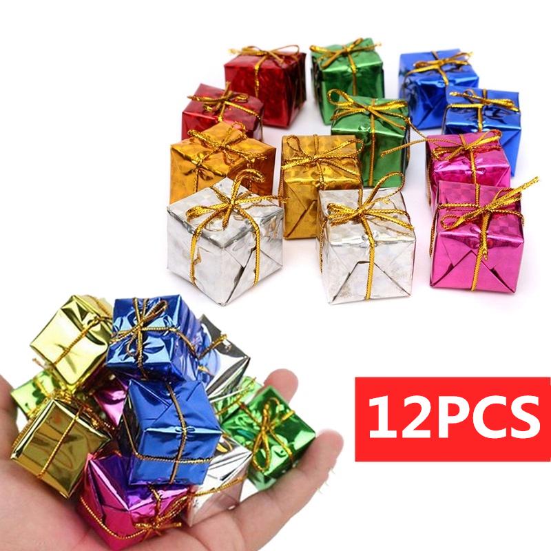 12 шт./лот, подвесные украшения для рождественской елки, подарочная коробка из пенопласта