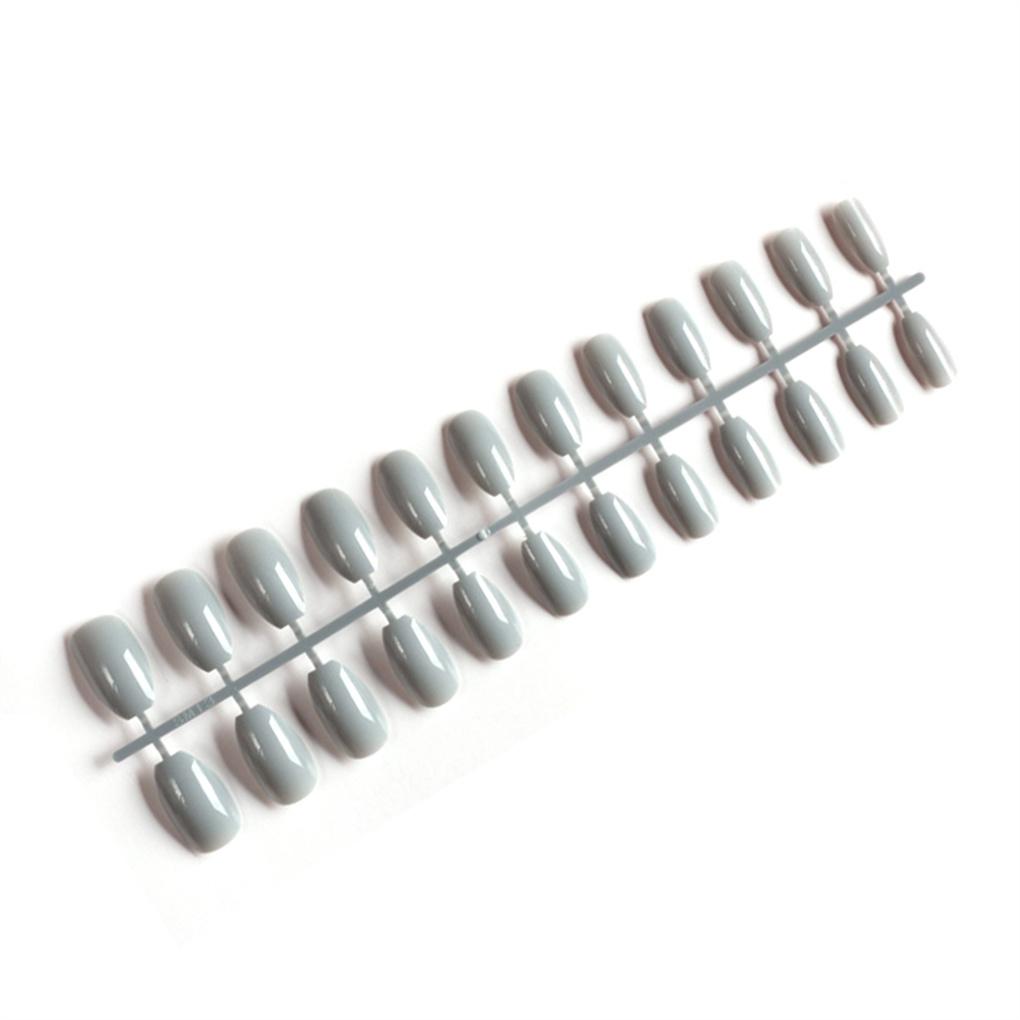 Pack of 24 Short Ballerina Safe Scratch-resistant Coffin False Nails French Style DIY Graceful Personality Acrylic Nail