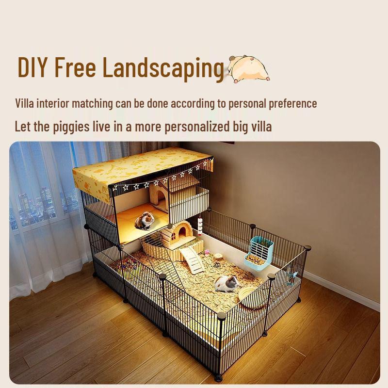 Вольер и домашняя вилла для морской свинки - Очень большая клетка с местом для хранения