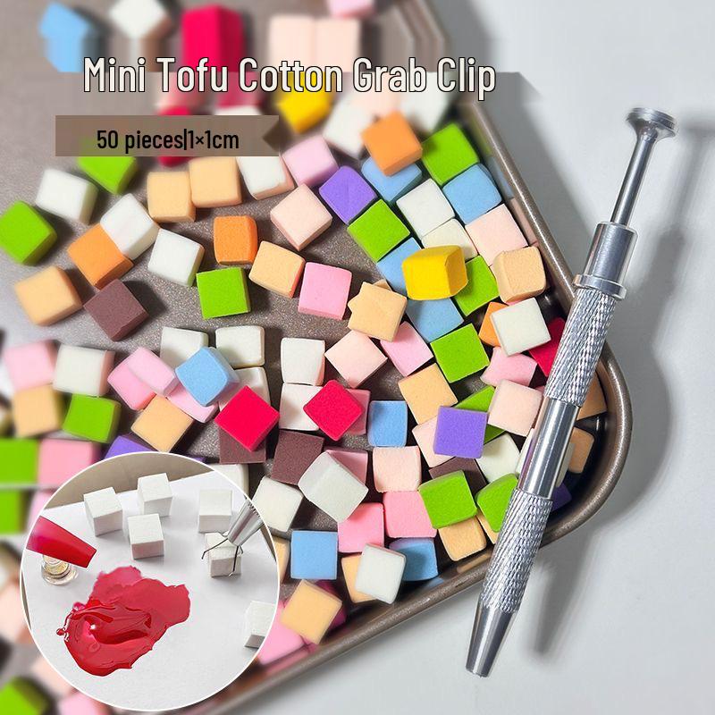 Набор инструментов для ногтей: Мини Пат Клей Губка, Зажим для царапин, Квадратная салонная губка