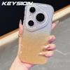 KEYSION Чехол с градиентом, блестками и стразами для Huawei Pura 70 80 Pro 80 70 Ultra, с волнистым краем, защитой камеры, противоударный