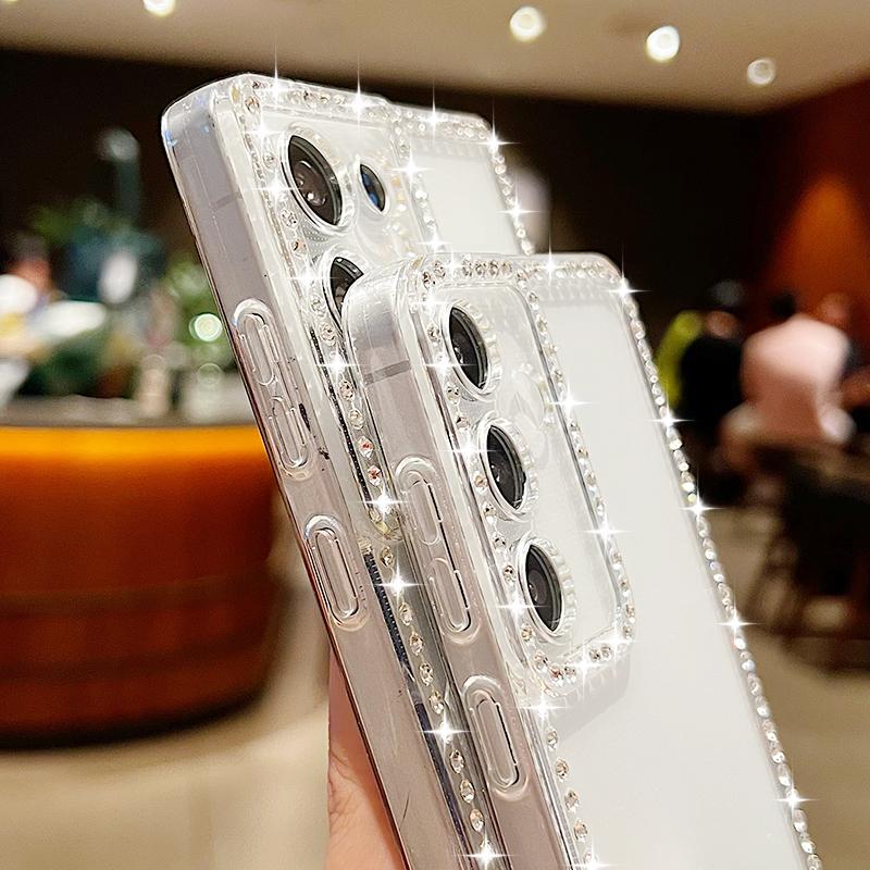 Airplane Snow Mountain Diamond Case For Samsung Galaxy A56 A55 A54 A36 A15 A16 A25 5G S25 Edge S24 Ultra S23 FE TPU Phone Cover