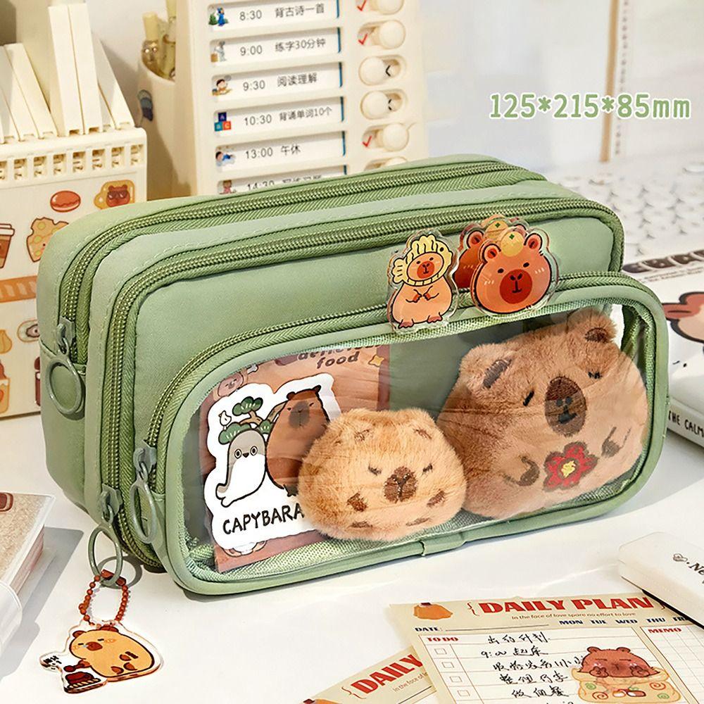 Пенал Capybara 10 слоев многофункциональный чехол для ручек съемный большой емкости для хранения канцелярских принадлежностей