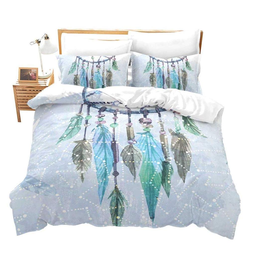 Cartoon Dreamcatcher Duvet Cover Collection Single King Feather Bedding Collection Microfiber Bohemian Comforter Cover For Girls Women Room