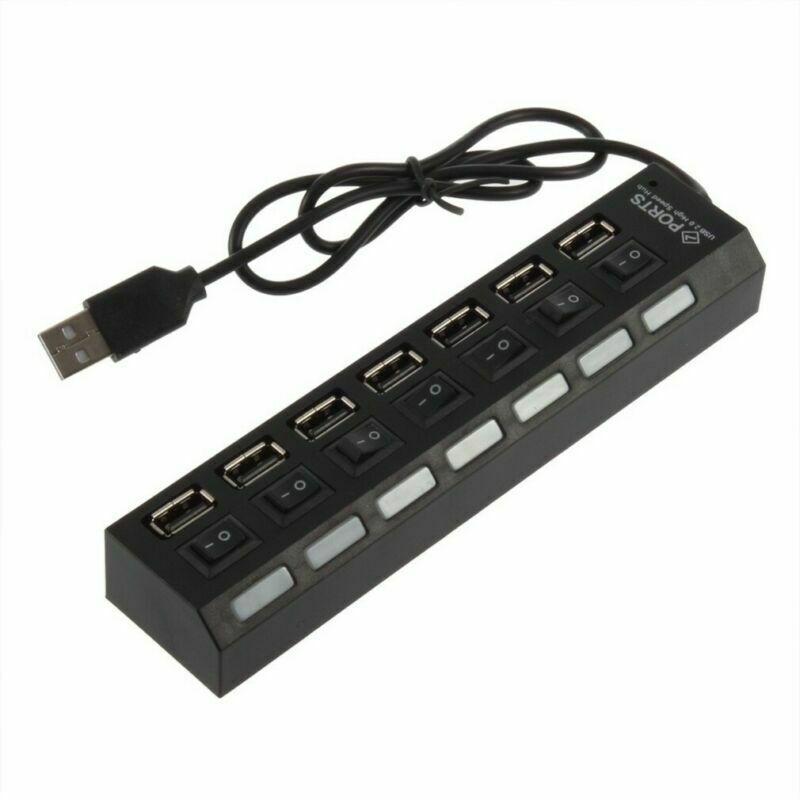 USB Hub 2.0 Multi USB Port 4/7 Ports Hub USB High Speed Hab With On/off Switch USB Splitter