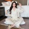 Милая кружевная бархатная пижама для женщин Осенняя пижама Бархатная пижама Топы Брюки Пижамные комплекты Домашняя одежда