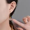 White Chalcedony Peace Buckle Earrings Light Luxury High-end Earrings New Chinese Style Fuzi Earrings Earrings
