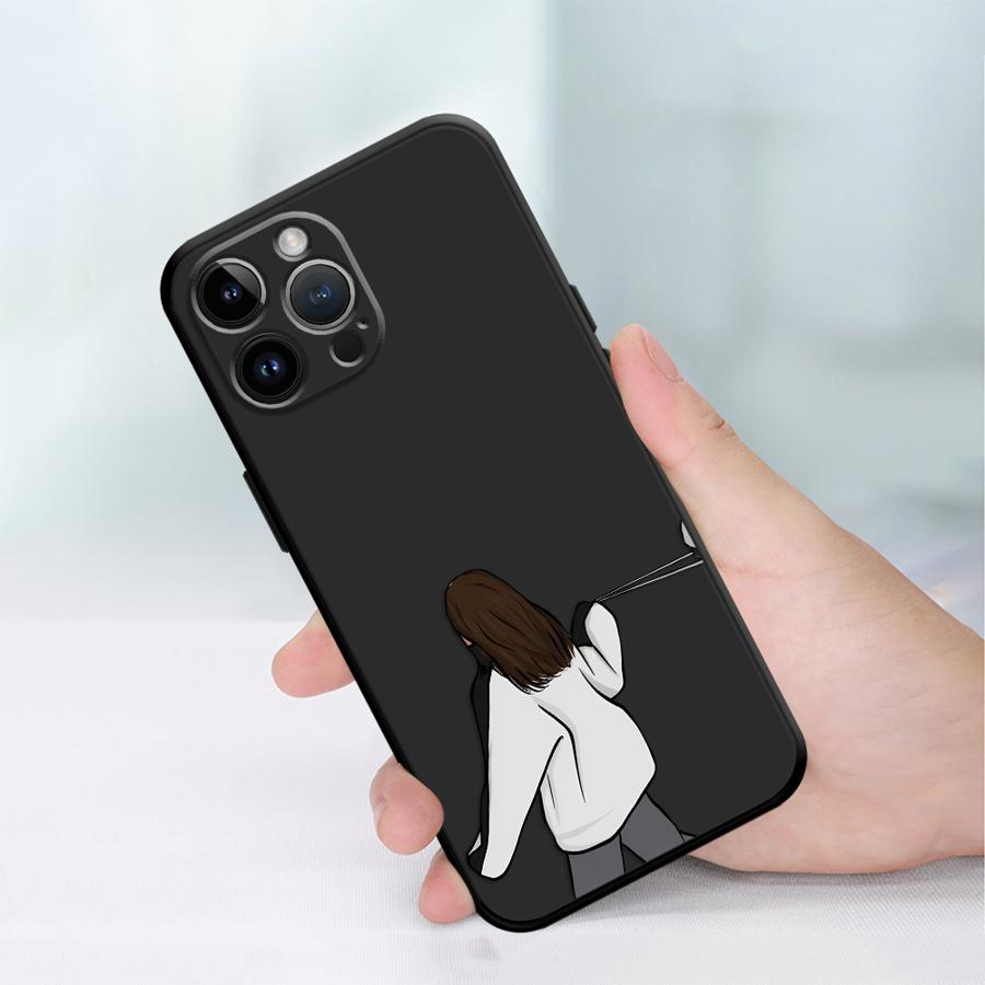 Минималистичный парный чехол для iPhone 17Air 16 15 14 13 12 11 Pro Max Plus, чехол для друзей, мультяшный, противоударный, из мягкого ТПУ, задняя крышка