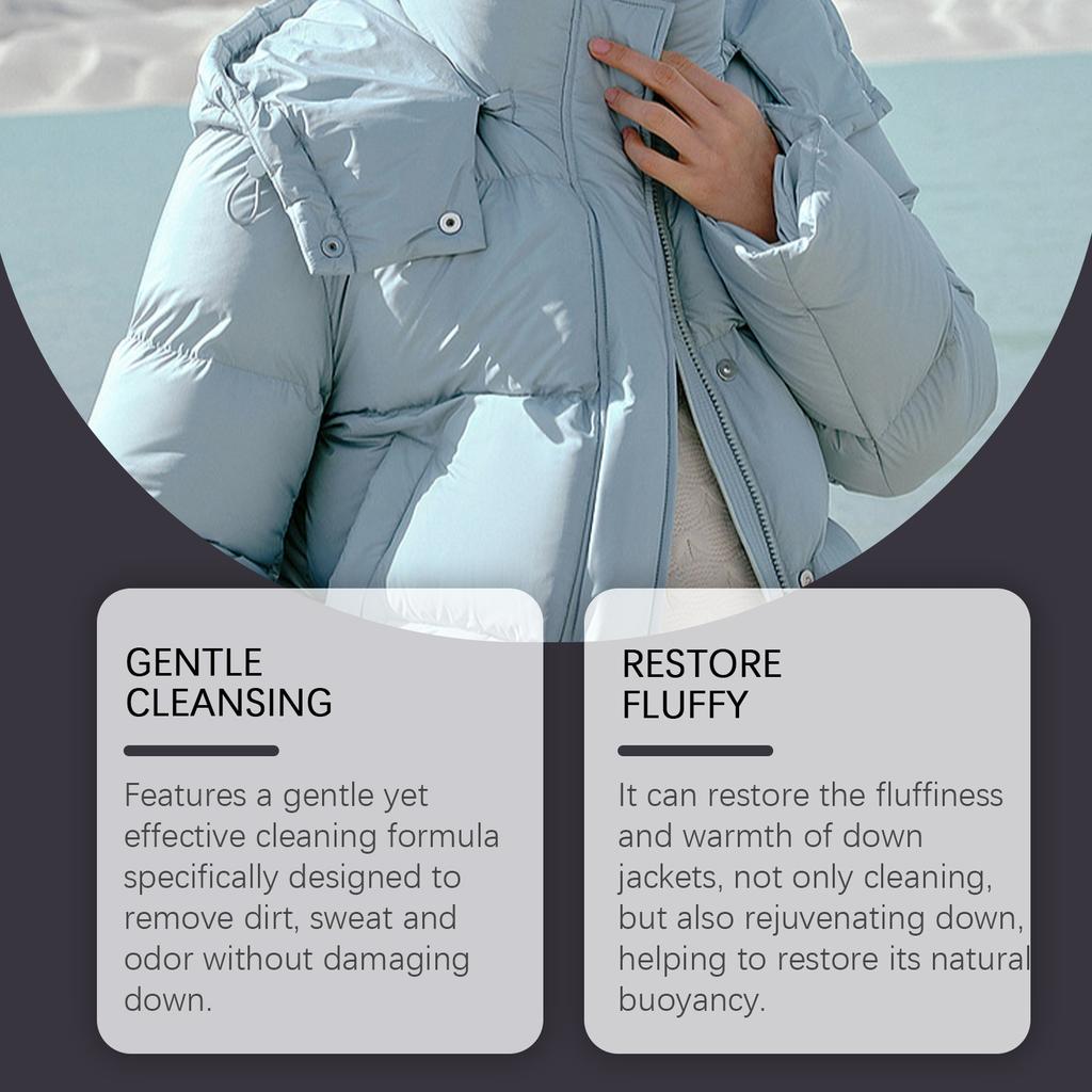 Средство для стирки Gentle Of The Down Jacket восстанавливает пушистость, восстанавливает структуру пуха, устраняет грязь и запах, не повреждая 50 мл