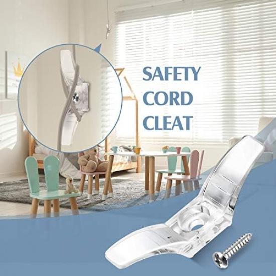 Jetec 12 Sets Window Blind Cord Cleats Safety Cord Cleats for Blinds with Screws Plastic Transparent for Home Office Window Curta Sun Shades Ropes