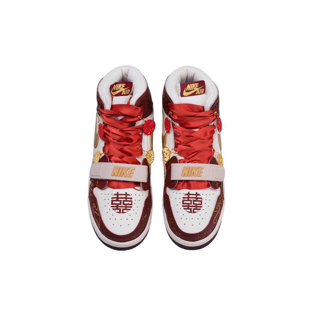 Jordan Legacy 312 Love Meets Its Time Abrasion Resistant Abrasion Resistant High top Basketball Shoes Women's Gold Red IB4914-161(Team691-)