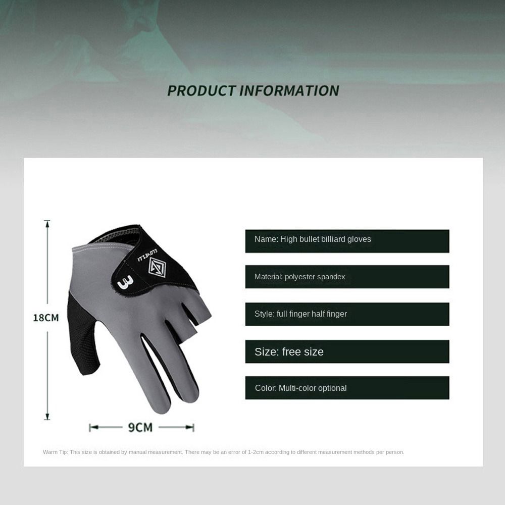 1pc Anti-slip Billiards Gloves Breathable Snooker Cue Sport Glove Pool Gloves  for Left Hand