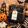 DIY Craft Tags 50 Pcs Halloween Paper Gift Tags, Vintage Evil Pumpkin Skeleton Witch Hanging Labels for Gifts with Hemp Rope Trick or