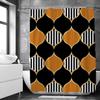 Черно-белые геометрические узоры занавески для душа водонепроницаемая ткань занавеска для ванной с крючками 180x180 см экран для унитаза