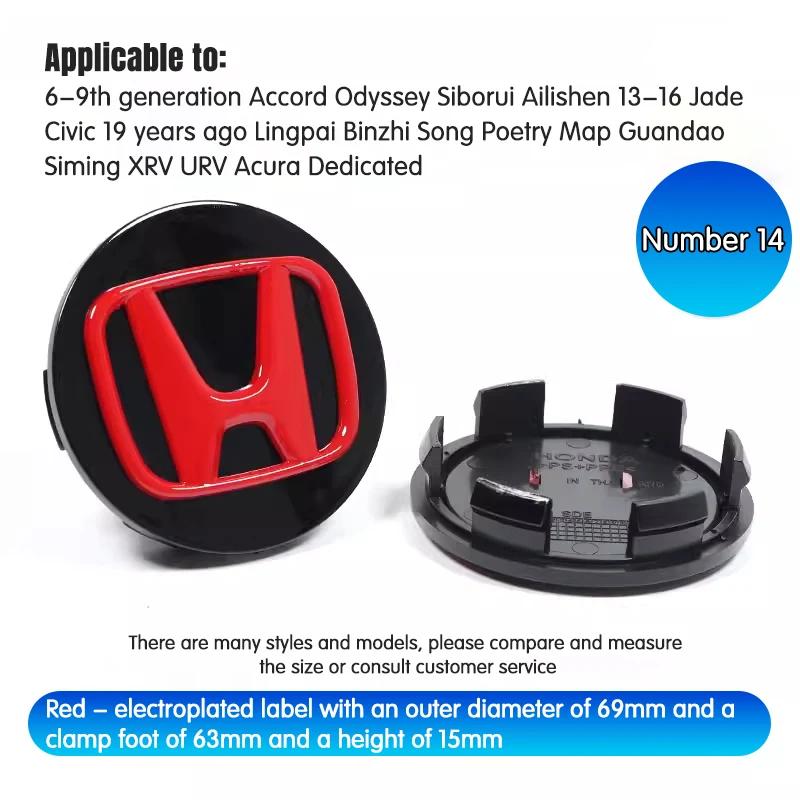 4Pcs 69mm 62mm 58mm Car Wheel Center Hub Cap Caps Emblem Logo classic style For Honda Civic Accord Fit CRV Jazz Odyssey Prelude