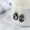 Classic Korean Pear-shaped Drop Earrings Crystals Jewelry for Women Silver Color Big Pendant
