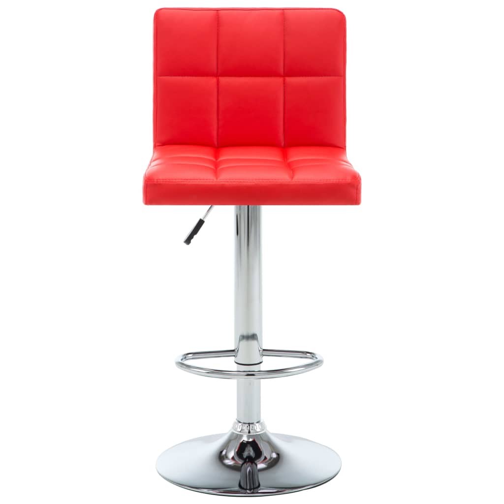 Bar Stool Set 2 pcs Red Faux Leather