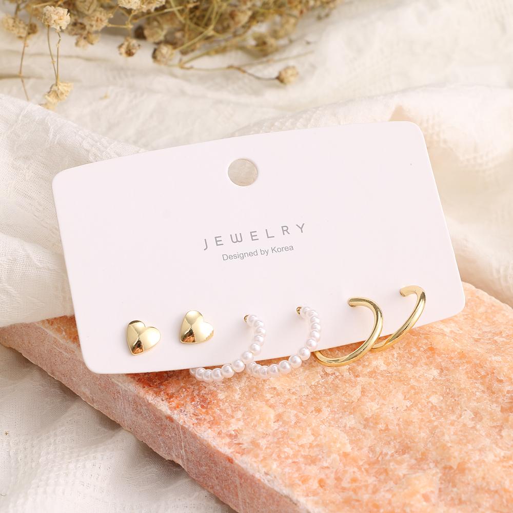 2024 комплект женских серег с преувеличенным жемчугом, серьги Love, женские простые серьги-кольца, серьги-капли, модные украшения
