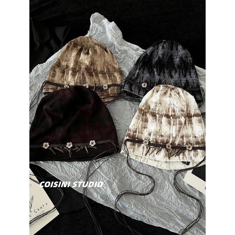 Ethnic style Northwest Sichuan West tourism piling hats Children's early autumn tie-dyeing atmosphere Big head circumference Versatile Baotou cold hat